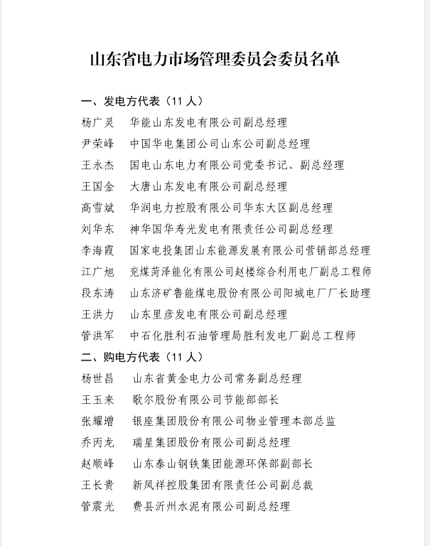 热烈祝贺我公司总经理闫明先生当选为山东省电力市场管理委员会委员